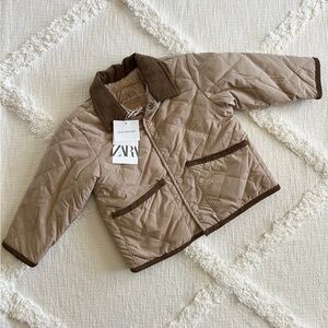 Zara Kids Brown Quilted Puffer Jacket